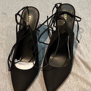 Express Lace Up Heels black 7